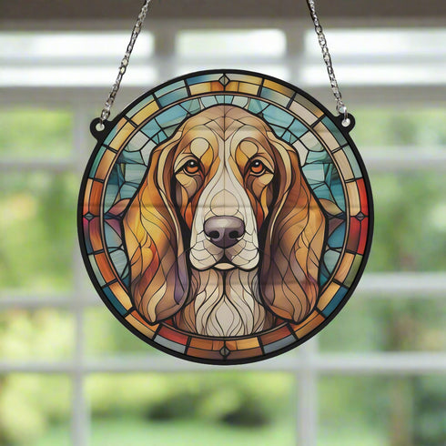 Basset Hound Stained Glass Effect Suncatcher
